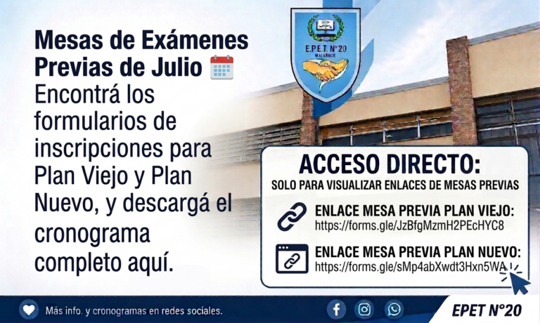 INSCRIPCION A LAS MESAS PREVIAS DE JULIO